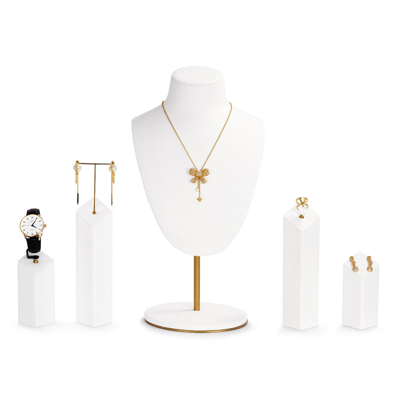 Rings, earrings, long chains, necklaces, pendants, jewelry display sets