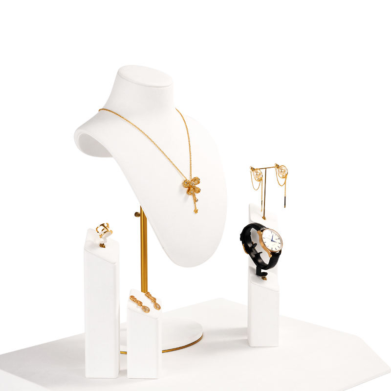 Rings, earrings, long chains, necklaces, pendants, jewelry display sets