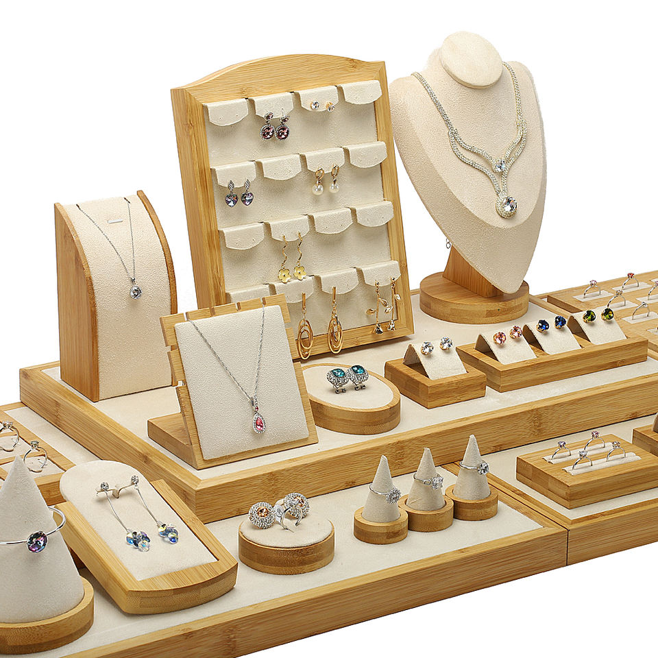 Rings, earrings,  necklaces, pendants, jewelry window display racks