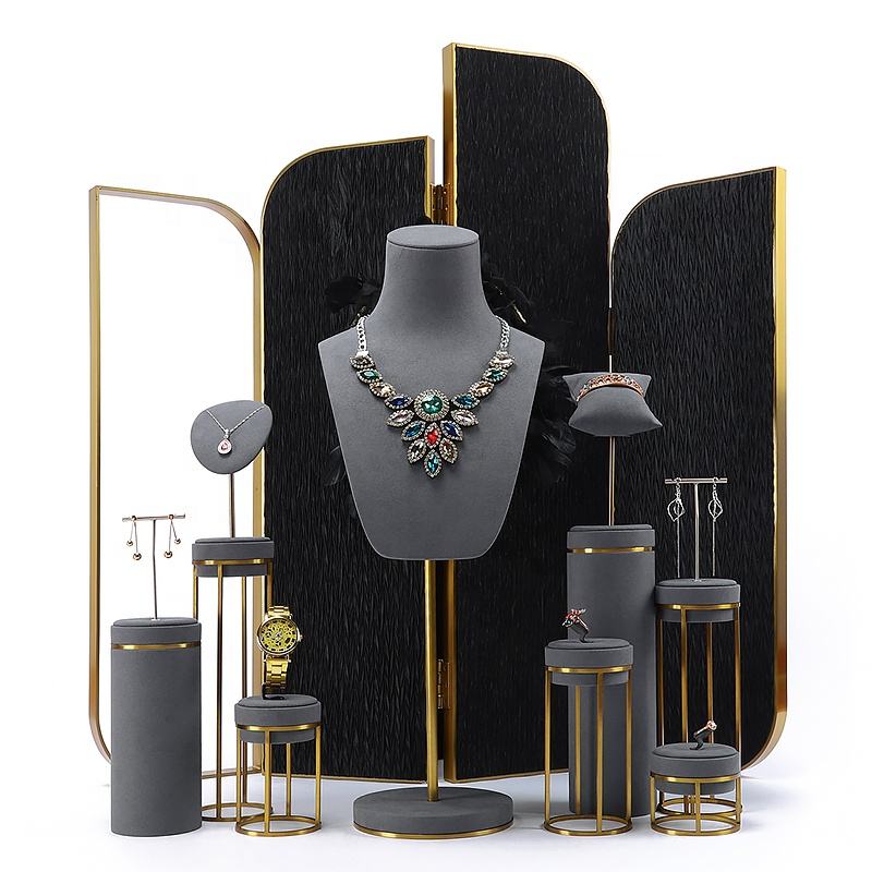 Rings, earrings,  necklaces, pendants, jewelry window display racks