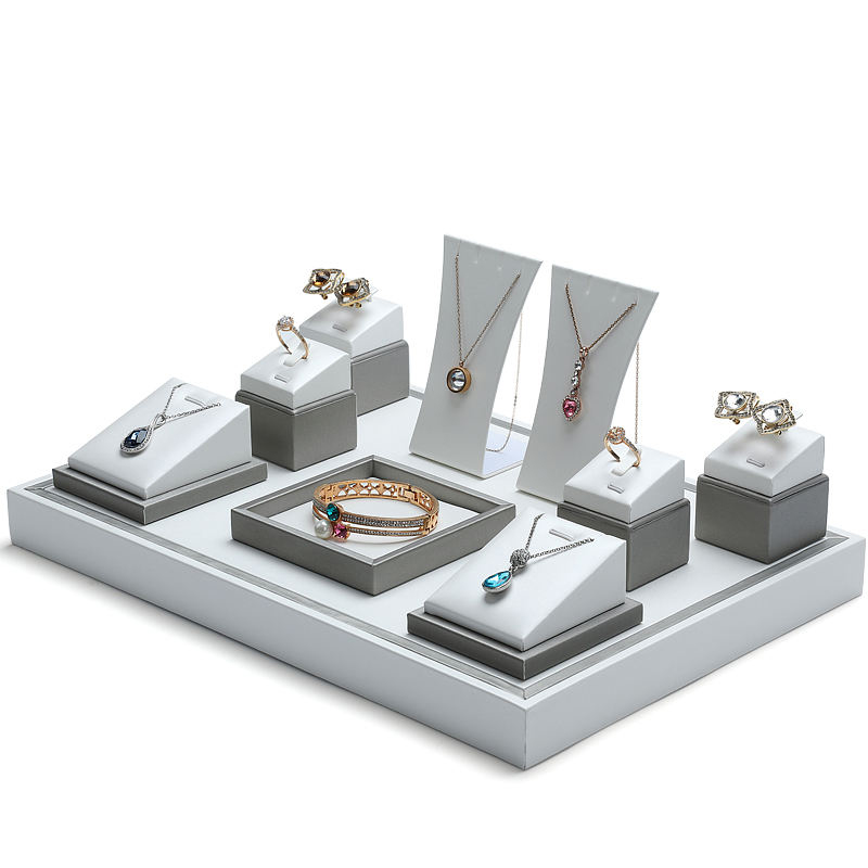 Rings, earrings,  necklaces, pendants, jewelry window display racks