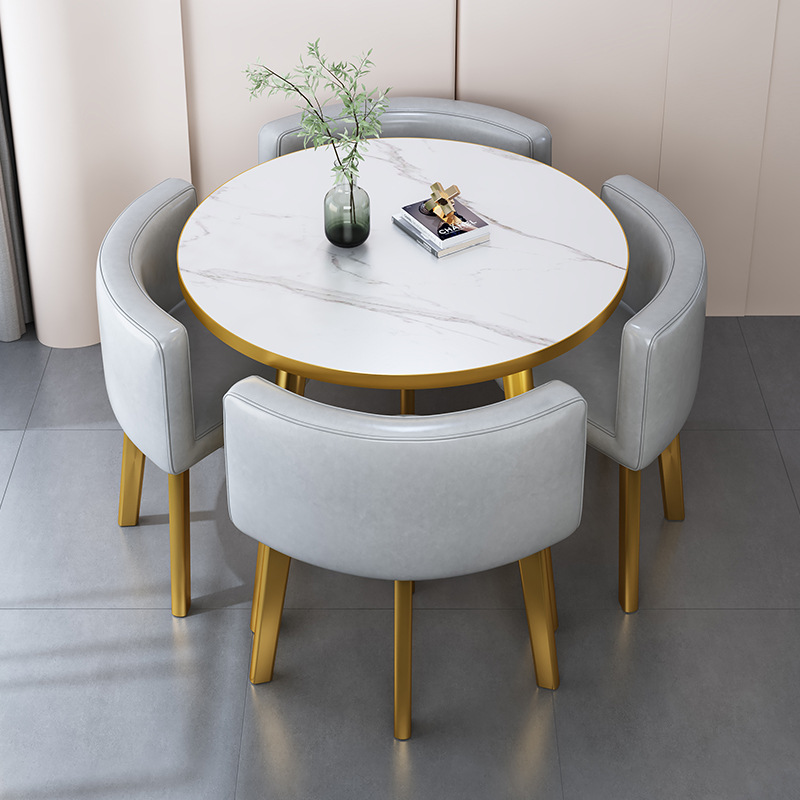 Store reception desk and chairs