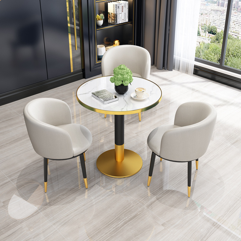 Store reception desk and chairs