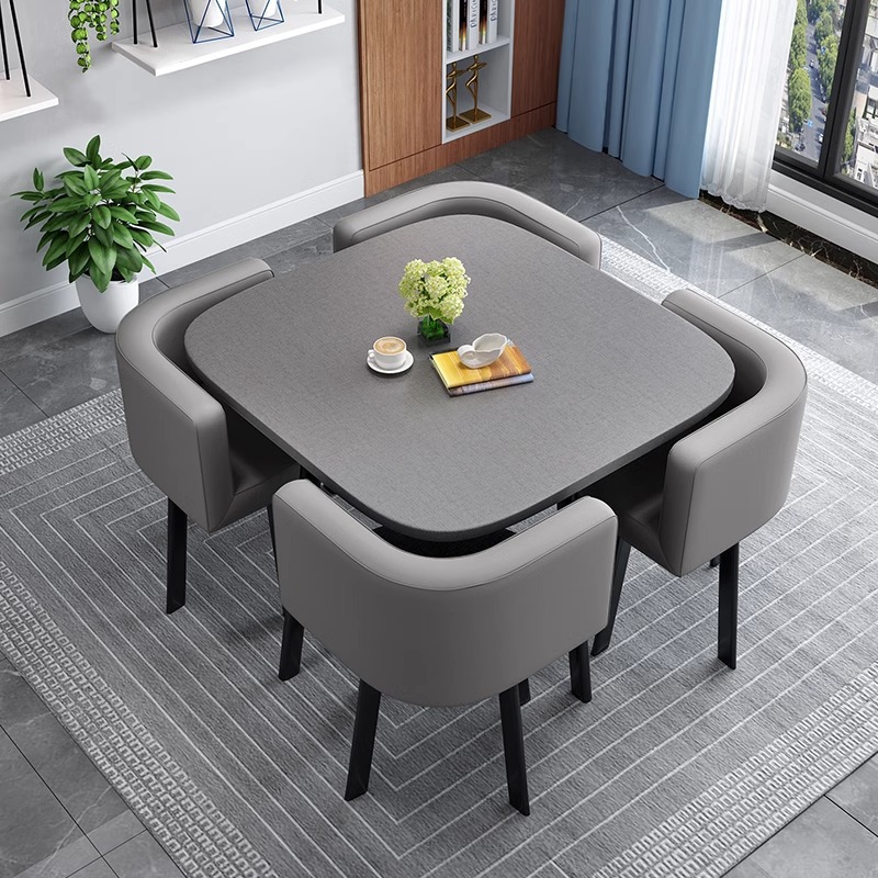 Store reception desk and chairs
