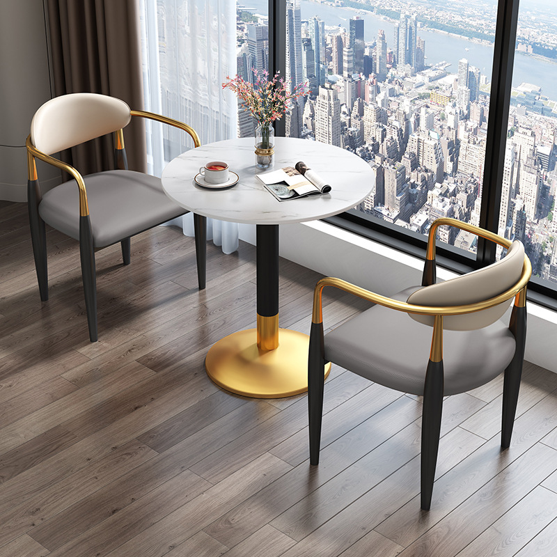 Store reception desk and chairs