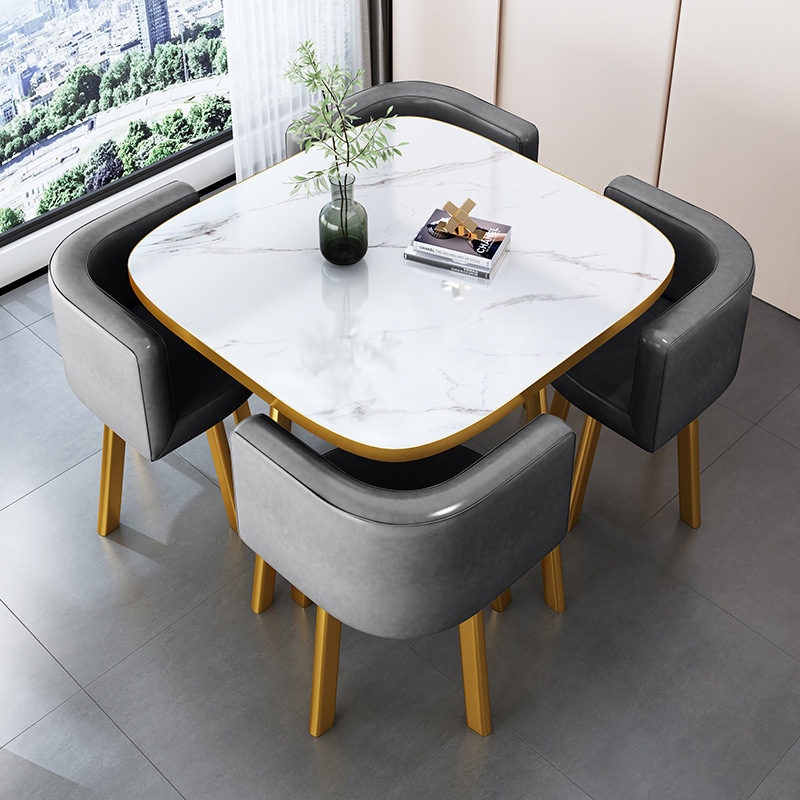 Store reception desk and chairs