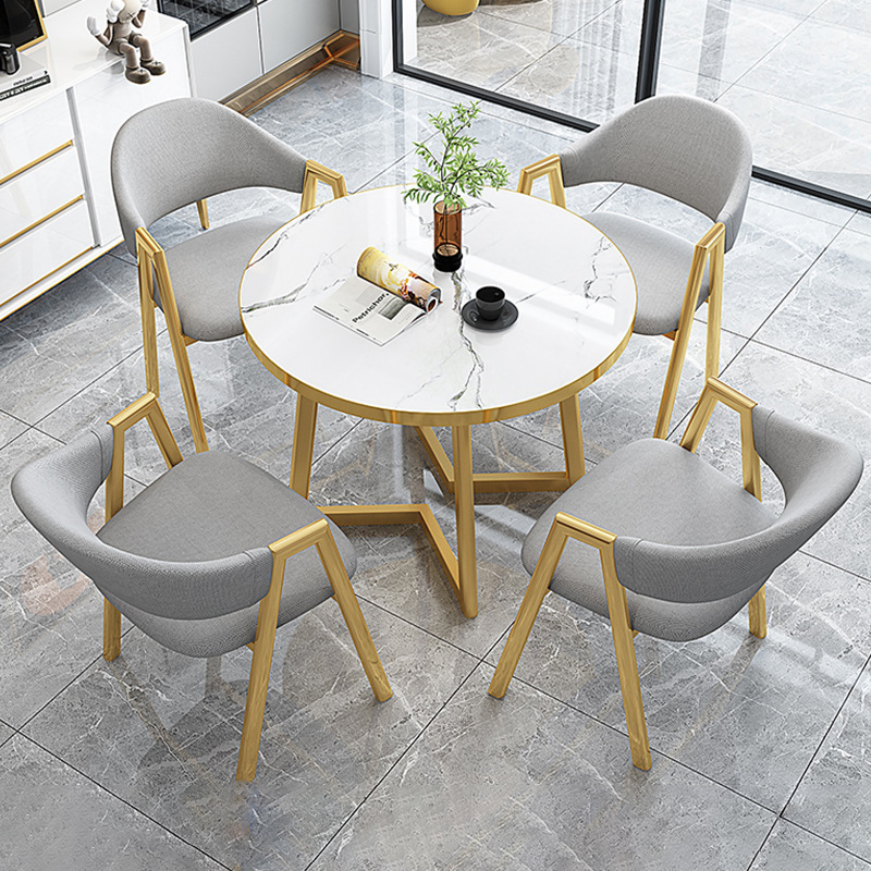Store reception desk and chairs