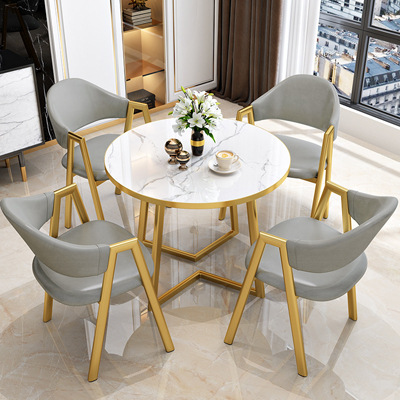 Store reception desk and chairs