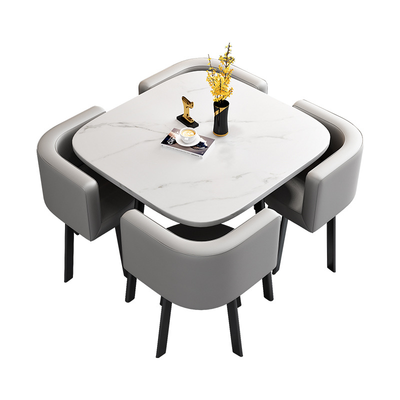Store reception desk and chairs