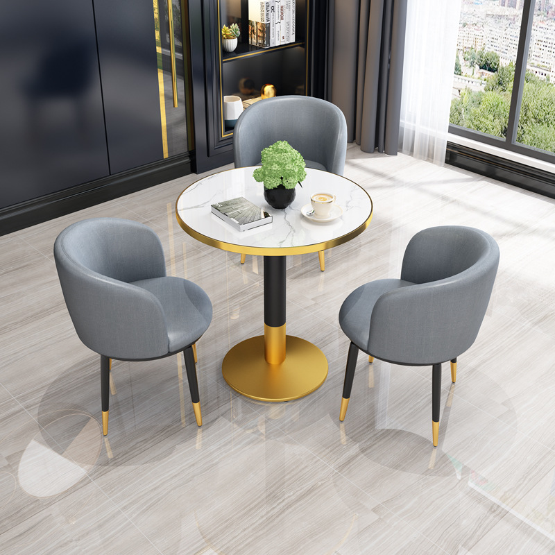 Store reception desk and chairs