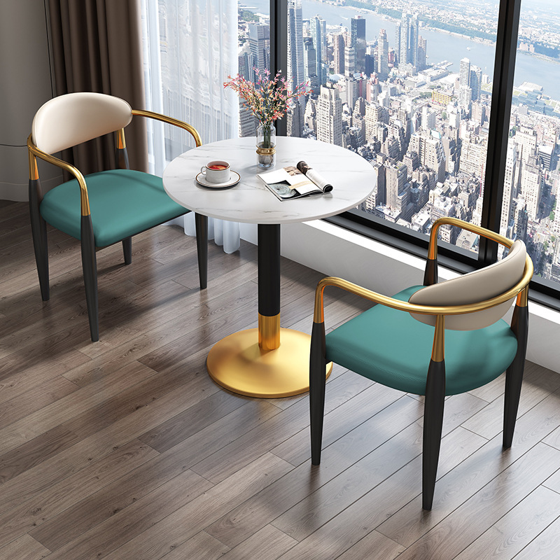 Store reception desk and chairs