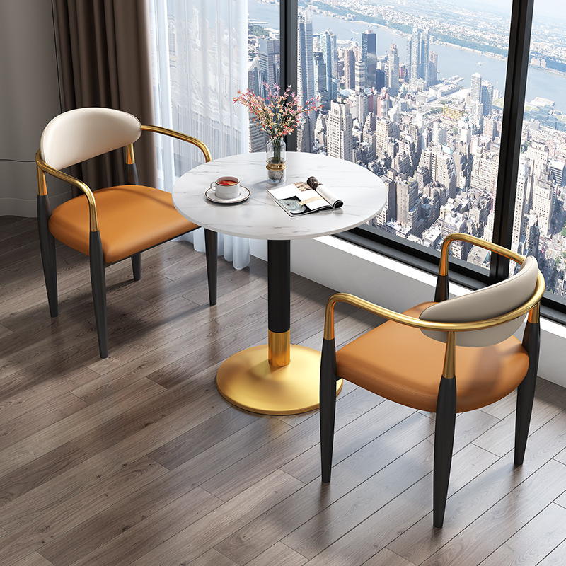 Store reception desk and chairs