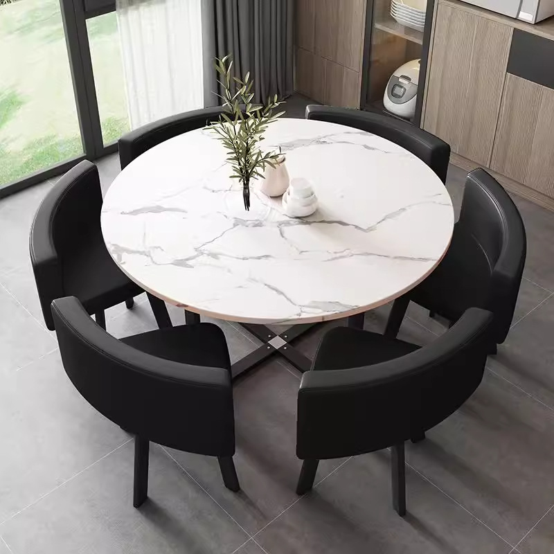 Store reception desk and chairs