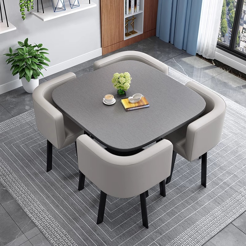 Store reception desk and chairs